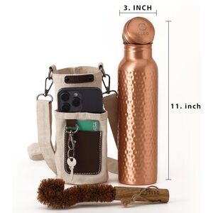 Cleo Copper Bottle with Beige Phone Holder